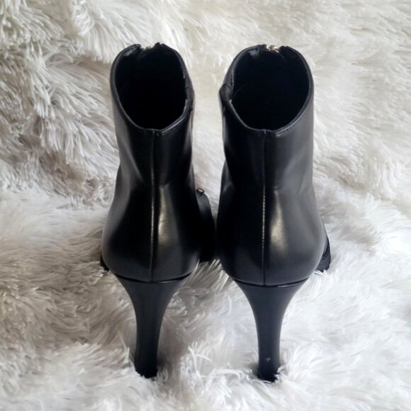 BAR III Booties Dillan Zipper Black Cushioned Peep Toe High Heel Boots SZ 7M - Picture 6 of 10